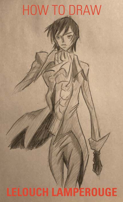 How to Draw Lelouch Lamperouge, Code Geass, Anime Manga